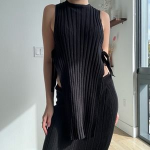 SNDYS BAHA DYLAN TOP and BAHA RIBBED SKIRT - BLACK SET